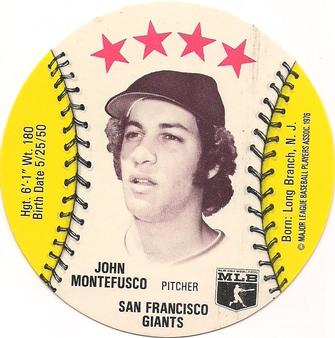 1976 Orbaker's Discs #NNO John Montefusco Front