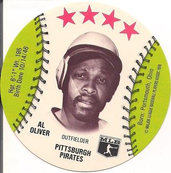 1976 Orbaker's Discs #NNO Al Oliver Front