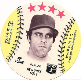 1976 Orbaker's Discs #NNO Joe Torre Front