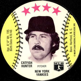 1976 Orbaker's Discs #NNO Catfish Hunter Front
