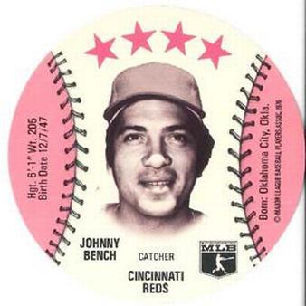 1976 Red Barn Discs #NNO Johnny Bench Front