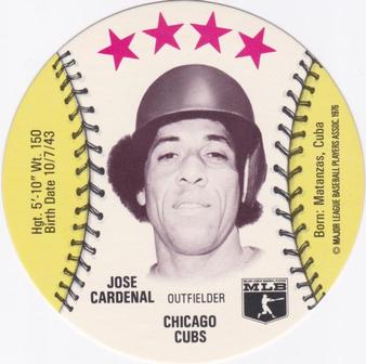1976 Red Barn Discs #NNO Jose Cardenal Front