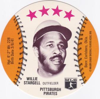 1976 Red Barn Discs #NNO Willie Stargell Front