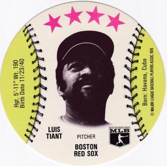 1976 Red Barn Discs #NNO Luis Tiant Front