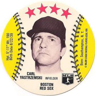 1976 Red Barn Discs #NNO Carl Yastrzemski Front