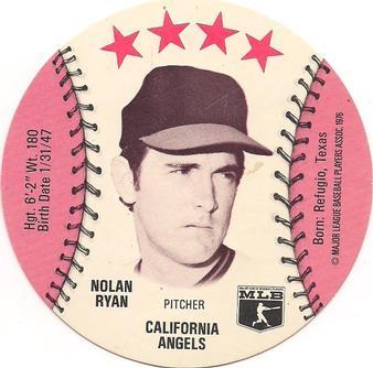 1976 Red Barn Discs #NNO Nolan Ryan Front