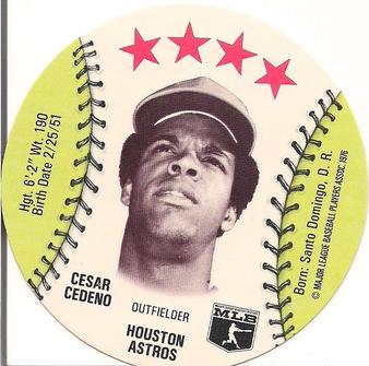 1976 Safelon Super Star Lunch Bags - Safelon Super Star Discs #NNO Cesar Cedeno Front