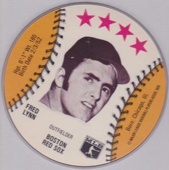 1976 Safelon Super Star Lunch Bags - Safelon Super Star Discs #NNO Fred Lynn Front