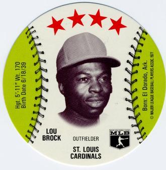 1977 Chilly Willee Discs #NNO Lou Brock Front