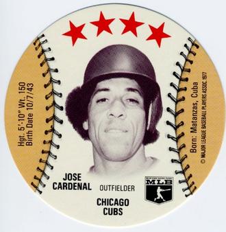 1977 Chilly Willee Discs #NNO Jose Cardenal Front