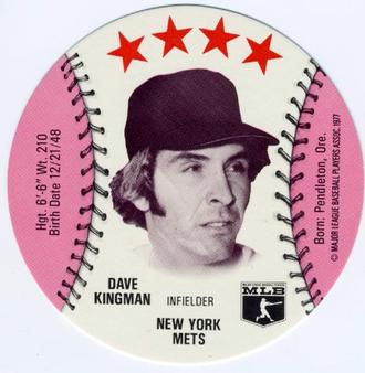 1977 Chilly Willee Discs #NNO Dave Kingman Front