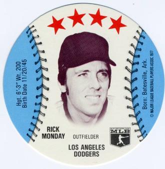 1977 Chilly Willee Discs #NNO Rick Monday Front