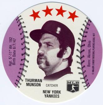 1977 Chilly Willee Discs #NNO Thurman Munson Front