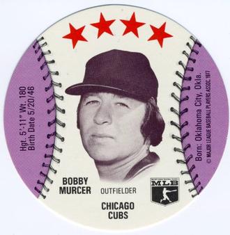 1977 Chilly Willee Discs #NNO Bobby Murcer Front
