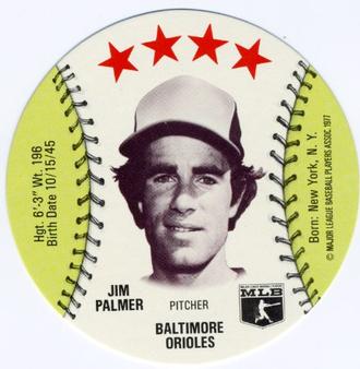 1977 Chilly Willee Discs #NNO Jim Palmer Front