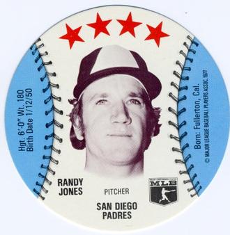 1977 Dairy Isle Discs #NNO Randy Jones Front