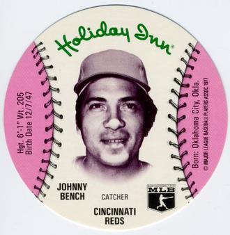 1977 Holiday Inn Discs #NNO Johnny Bench Front