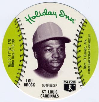 1977 Holiday Inn Discs #NNO Lou Brock Front