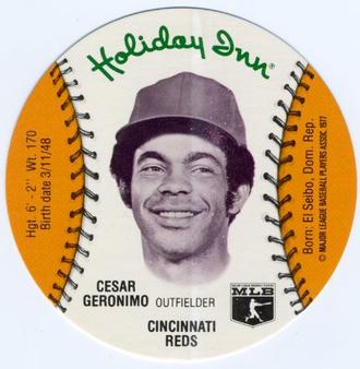1977 Holiday Inn Discs #NNO Cesar Geronimo Front