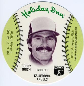 1977 Holiday Inn Discs #NNO Bobby Grich Front