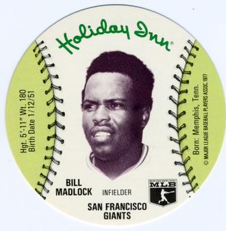 1977 Holiday Inn Discs #NNO Bill Madlock Front