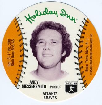 1977 Holiday Inn Discs #NNO Andy Messersmith Front
