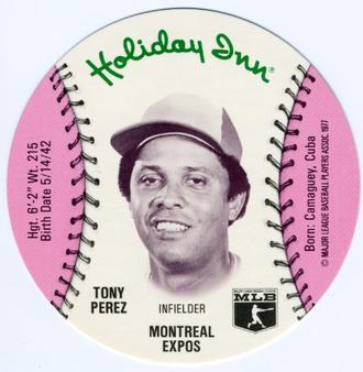 1977 Holiday Inn Discs #NNO Tony Perez Front