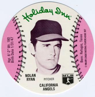 1977 Holiday Inn Discs #NNO Nolan Ryan Front