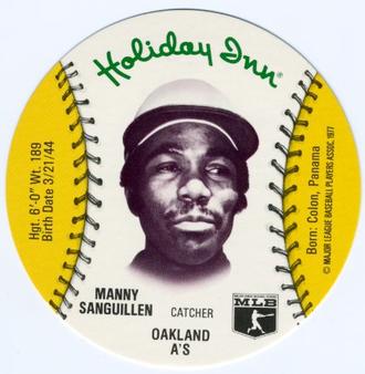 1977 Holiday Inn Discs #NNO Manny Sanguillen Front