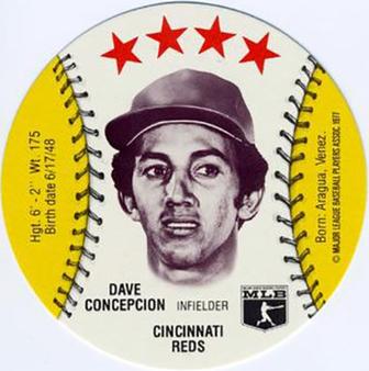 1977 MSA Blank Back Discs #NNO Dave Concepcion Front