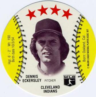 1977 MSA Blank Back Discs #NNO Dennis Eckersley Front