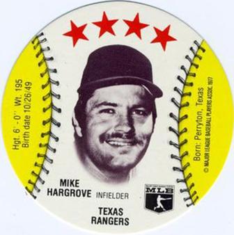 1977 MSA Blank Back Discs #NNO Mike Hargrove Front