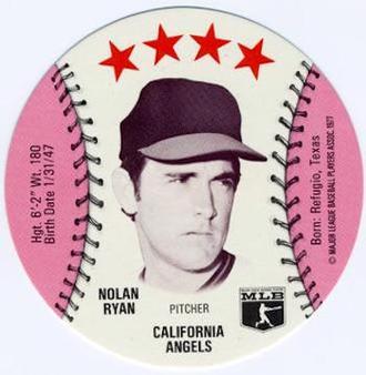 1977 MSA Blank Back Discs #NNO Nolan Ryan Front