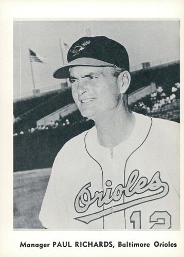 1960 Jay Publishing Baltimore Orioles Set A #NNO Paul Richards Front