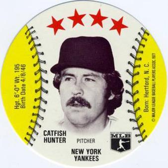 1977 Saga Discs #NNO Catfish Hunter Front