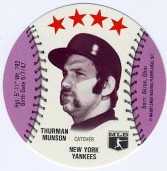 1977 Saga Discs #NNO Thurman Munson Front