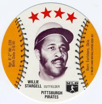 1977 Saga Discs #NNO Willie Stargell Front