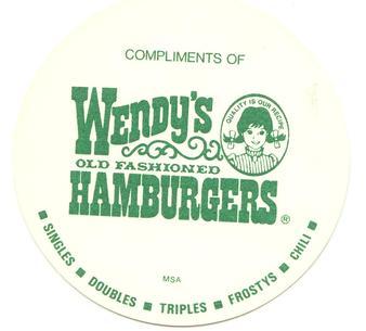 1977 Wendy's Discs #NNO Buddy Bell Back