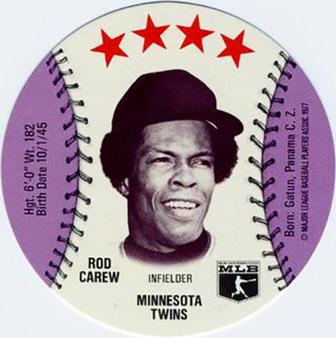 1977 Wendy's Discs #NNO Rod Carew Front