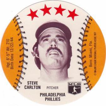 1977 Wendy's Discs #NNO Steve Carlton Front