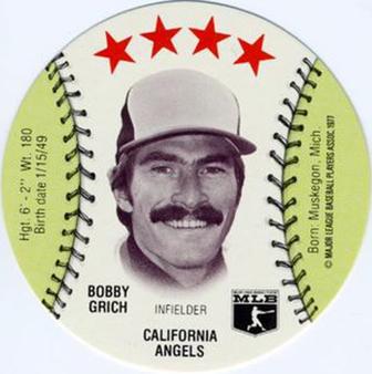 1977 Wendy's Discs #NNO Bobby Grich Front
