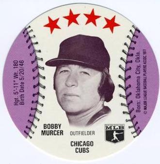 1977 Wendy's Discs #NNO Bobby Murcer Front