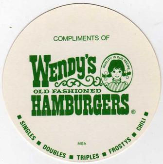 1977 Wendy's Discs #NNO Rusty Staub Back