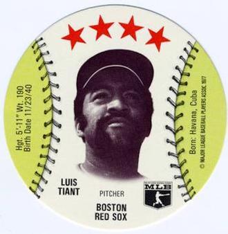 1977 Wendy's Discs #NNO Luis Tiant Front