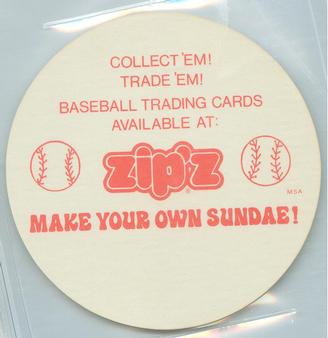1977 Zip'z Discs #NNO Robin Yount Back