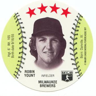 1977 Zip'z Discs #NNO Robin Yount Front