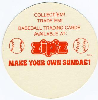 1977 Zip'z Discs #NNO Johnny Bench Back