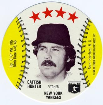 1977 Zip'z Discs #NNO Catfish Hunter Front