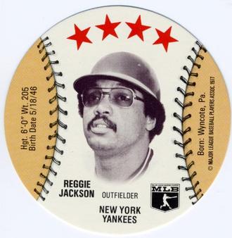 1977 Zip'z Discs #NNO Reggie Jackson Front
