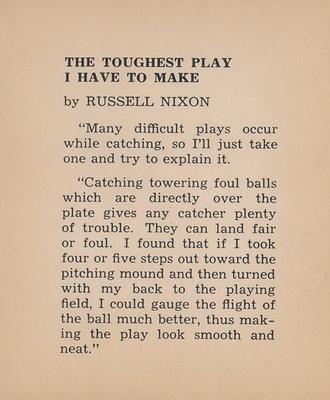 1959 Kahn's Wieners #NNO Russell Nixon Back